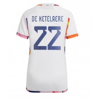 Camisa de Futebol Bélgica Charles De Ketelaere #22 Equipamento Secundário Mulheres Mundo 2022 Manga Curta